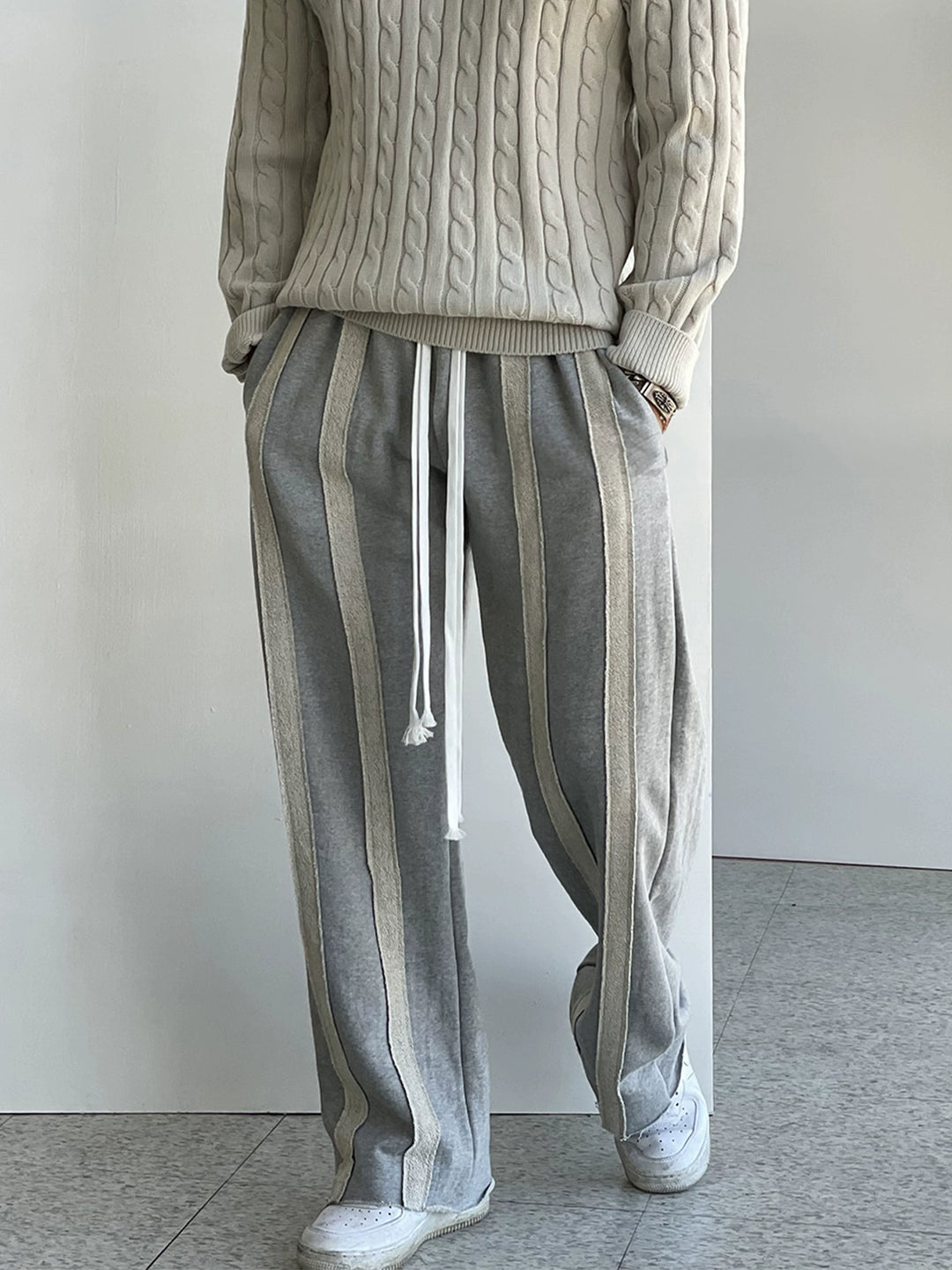 Loose Striped Casual Sweatpants with Drawstring