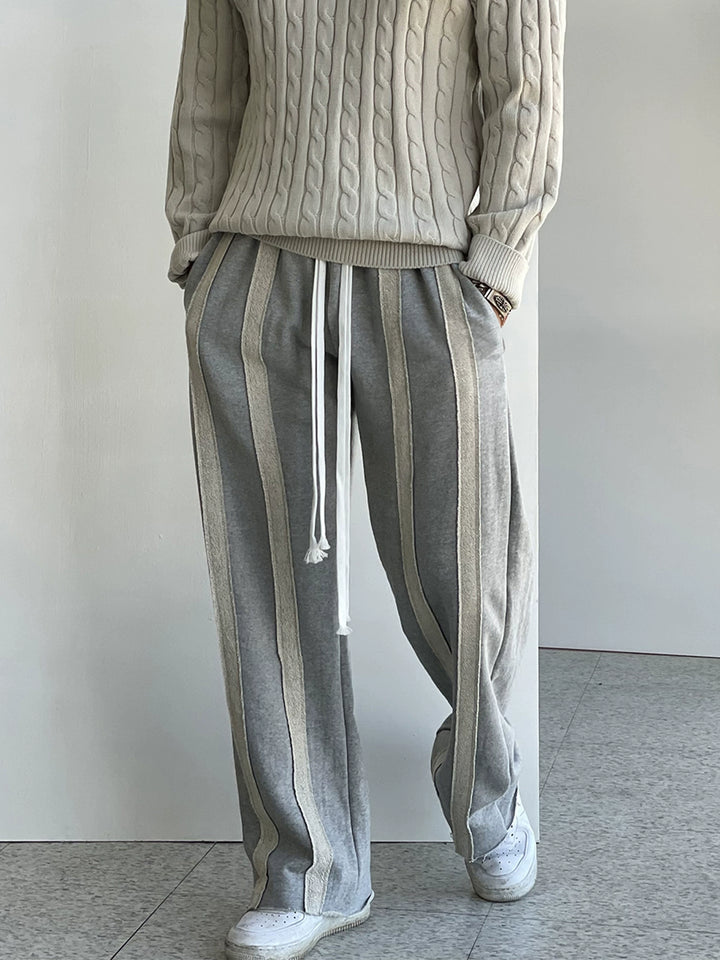 Loose Striped Casual Sweatpants with Drawstring