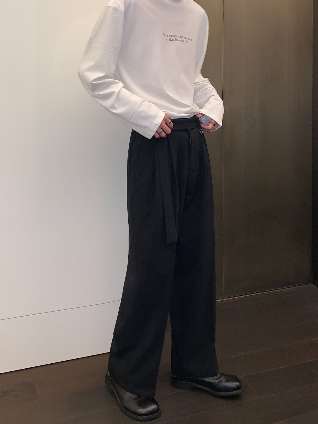 Lace-Up Wide-Leg Casual Pants