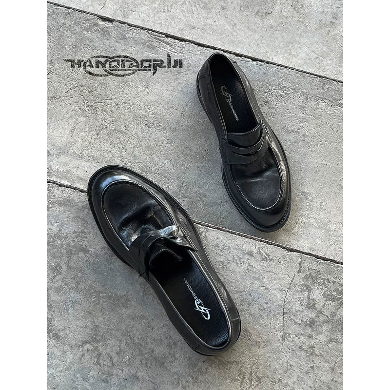 Washed Horsehide Casual Loafers