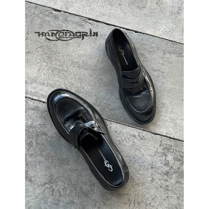 Washed Horsehide Casual Loafers