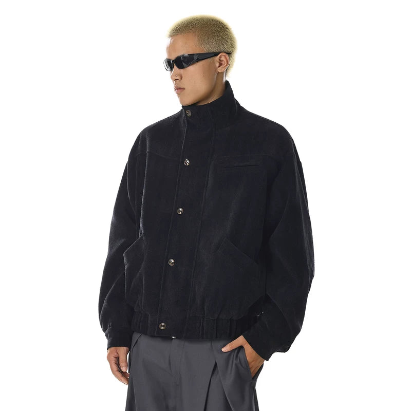 Veste courte décontractée loose texturée rétro 