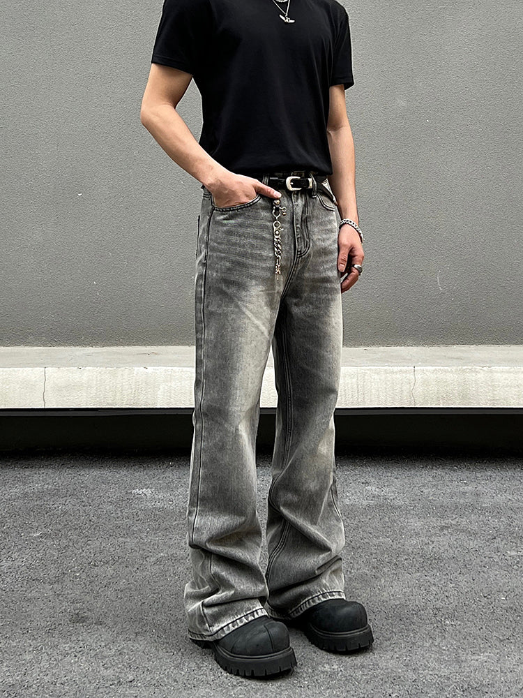 Grey Slim Fit Straight-leg Jeans