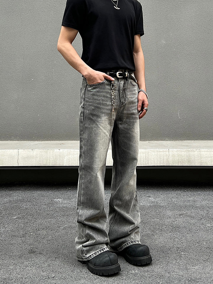 Grey Slim Fit Straight-leg Jeans