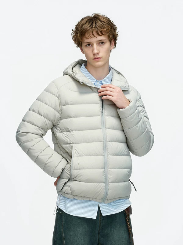 جاكيت داون بوفير مع ق hooded خفيف الوزن 