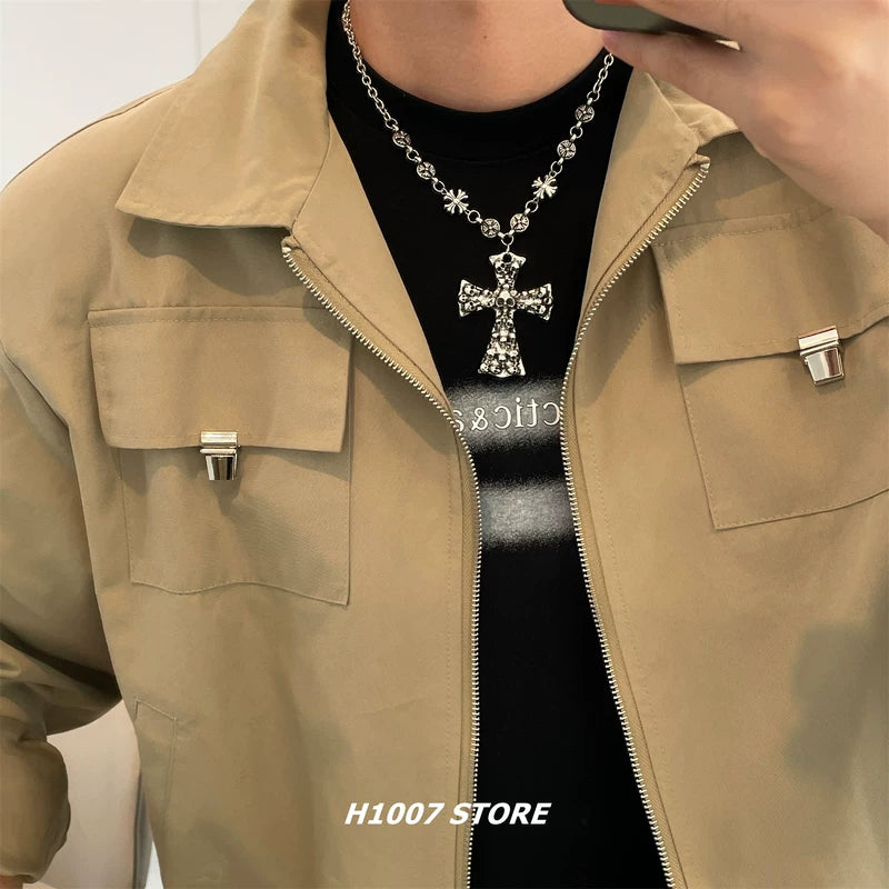 Skull Cross Pendant Chain Necklace
