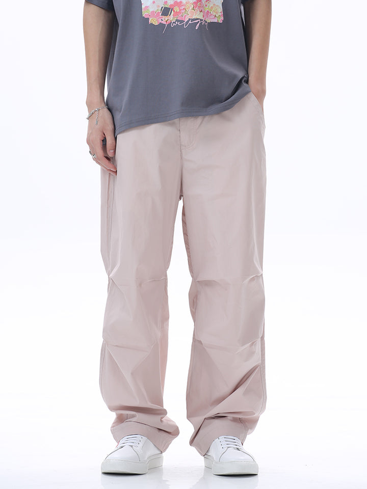 Pantalons décontractés parachutistes à jambes larges 