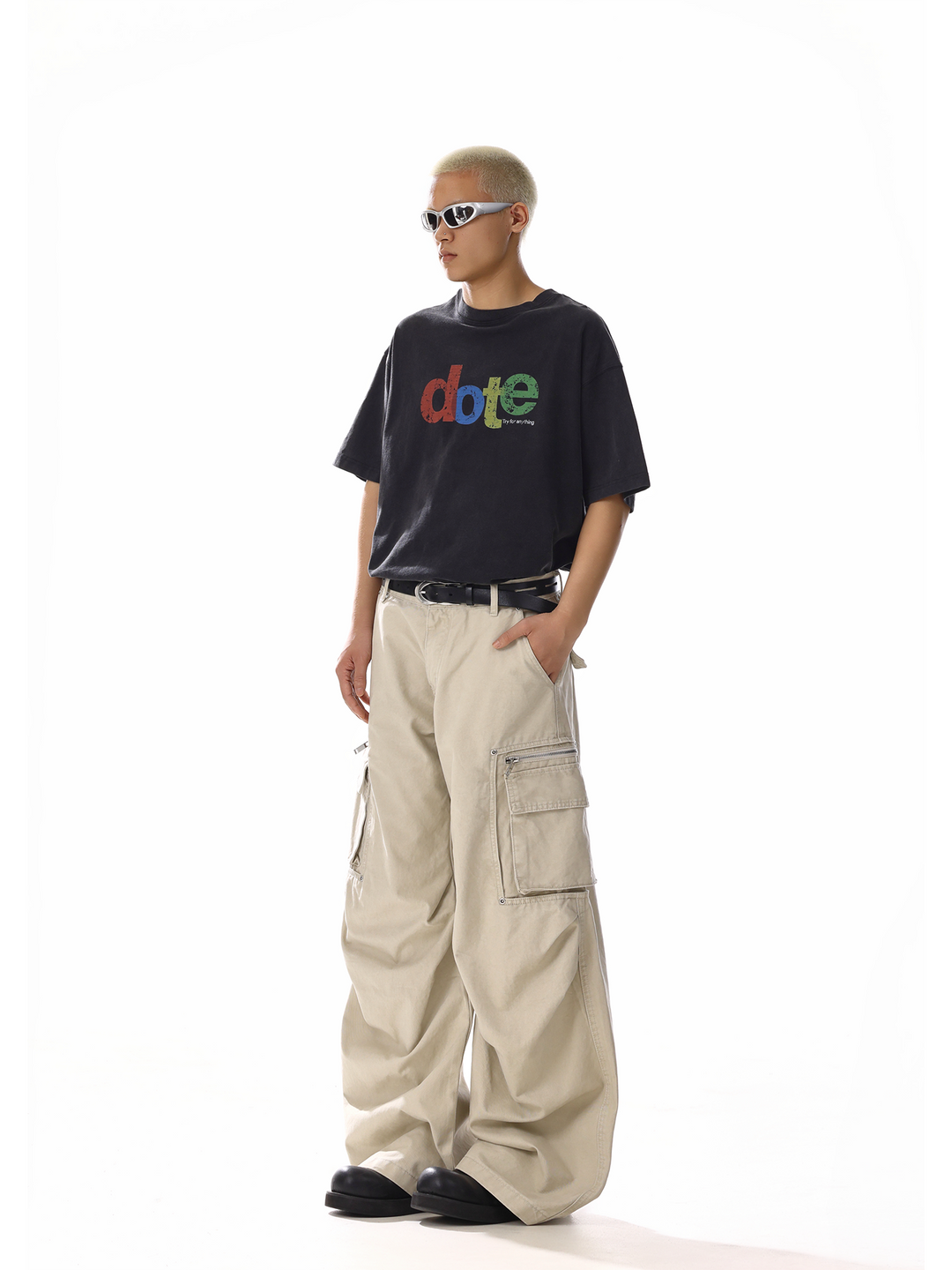 Pantalons cargo décontractés à jambes larges et amples 