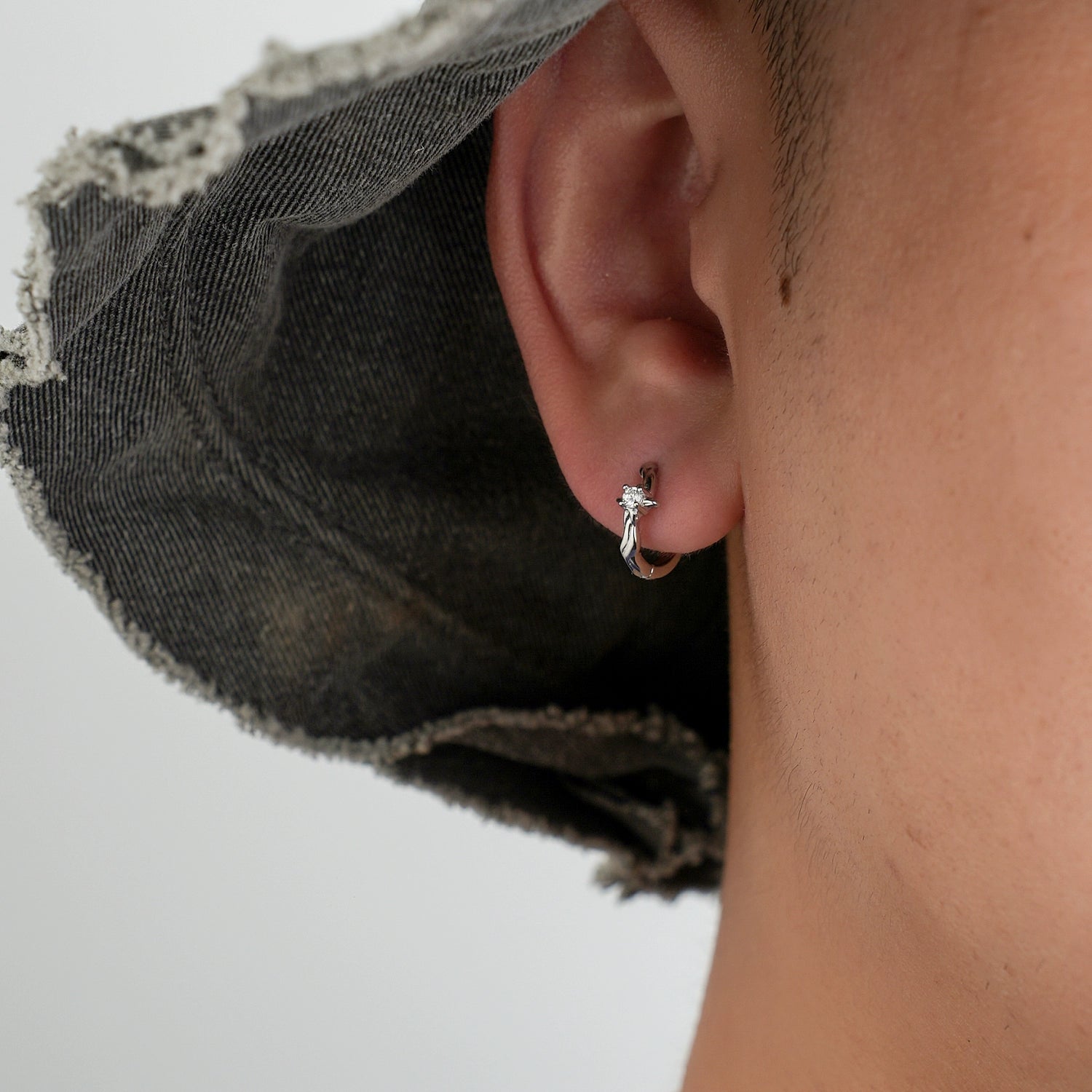 Sterling Silver Irregular Texture Stud Earring