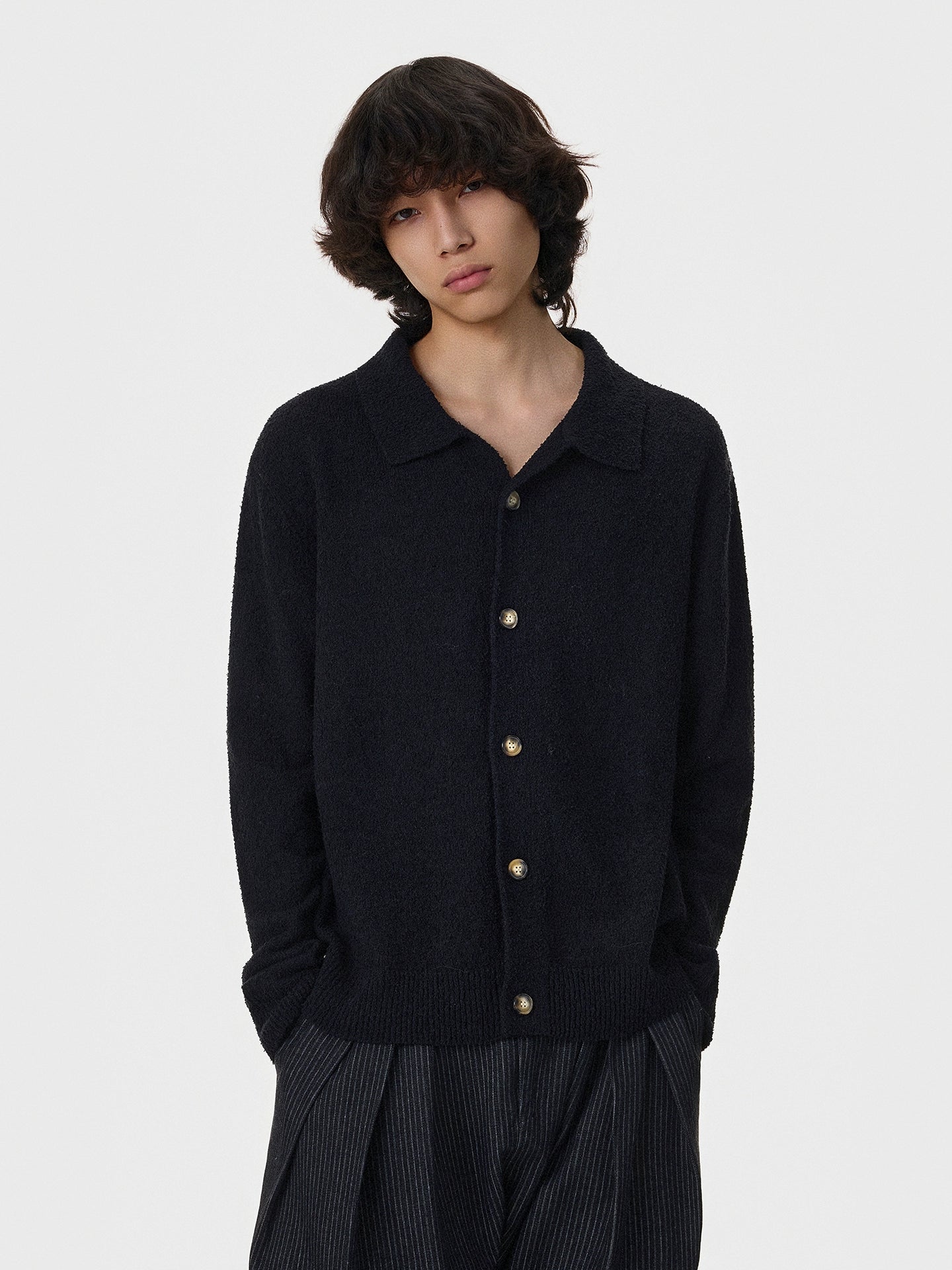 Örgü Düğmeli Kazak Ceket 