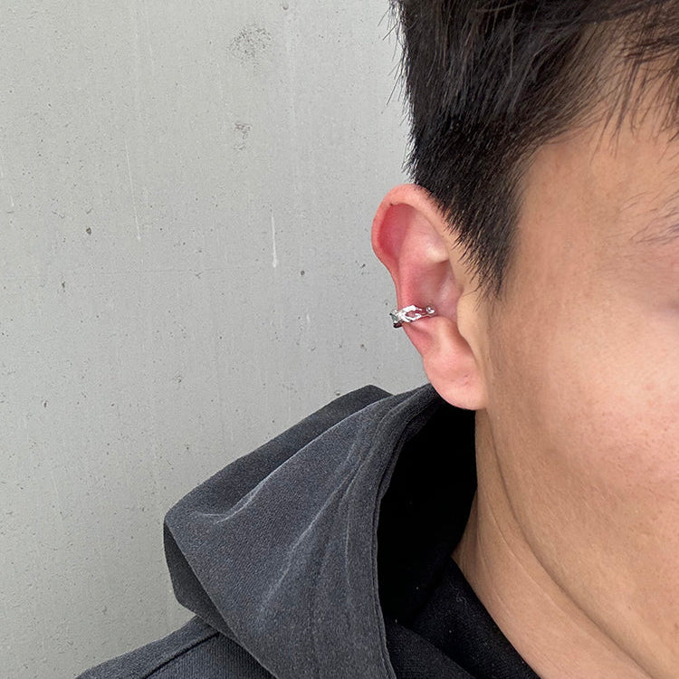 Sterling Silver Asymmetrical Ear Cuff Clip