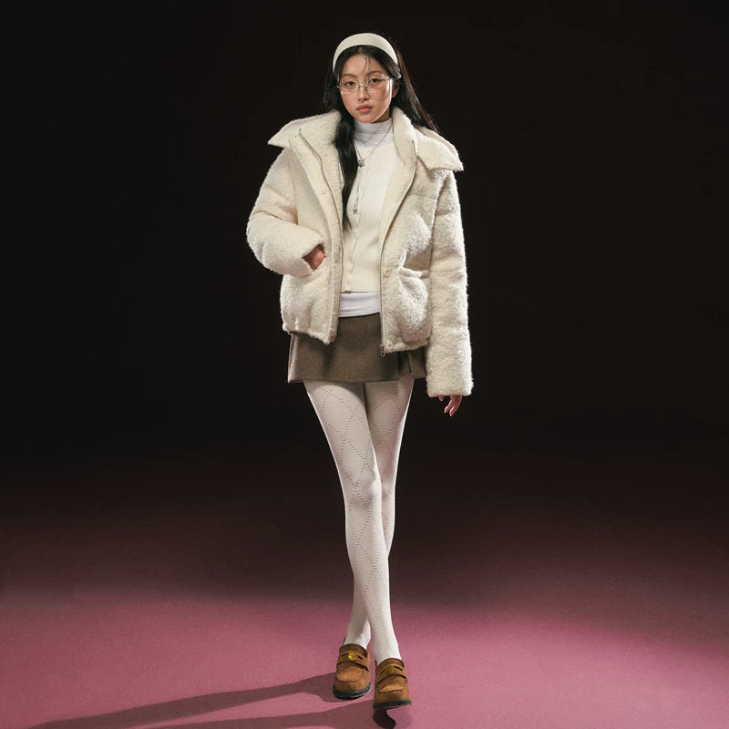 Retro bomullsforet hettejakke for vinteren 