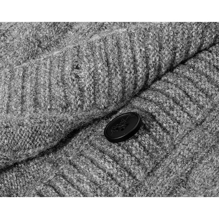 Cable Knit Embroidered Cardigan