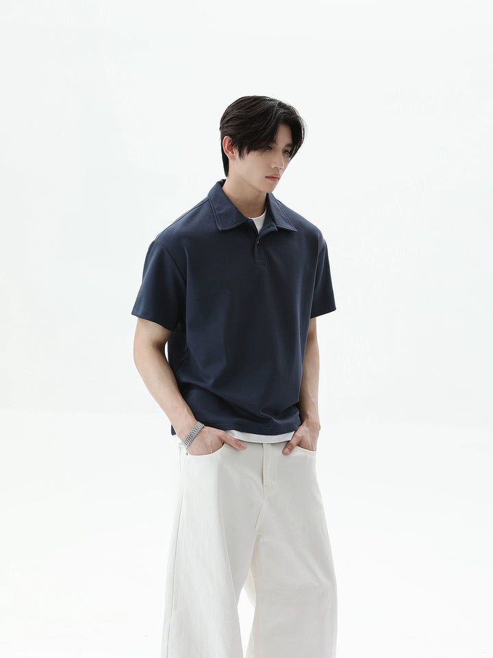 Loose Fit Short Sleeve Polo Shirt