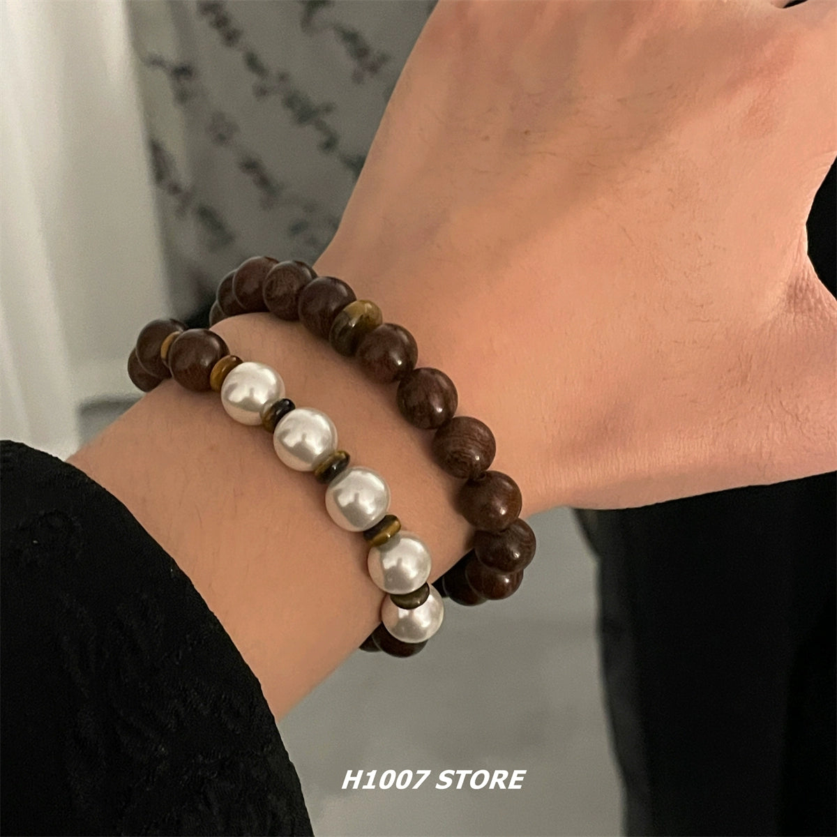 Tiger Eye Pearl Beaded Bracelet
