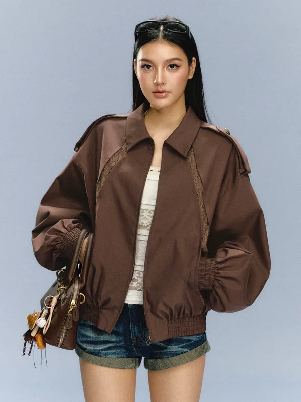 Giacca leggera con zip frontale 