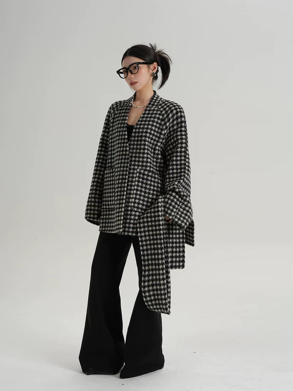 Плаидовый шершащий шарф-воротник 