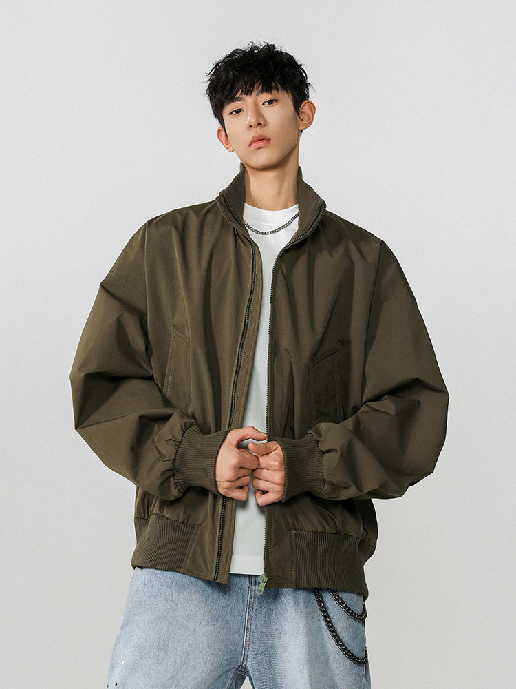 Versatile Loose Fit Bomber Jacket