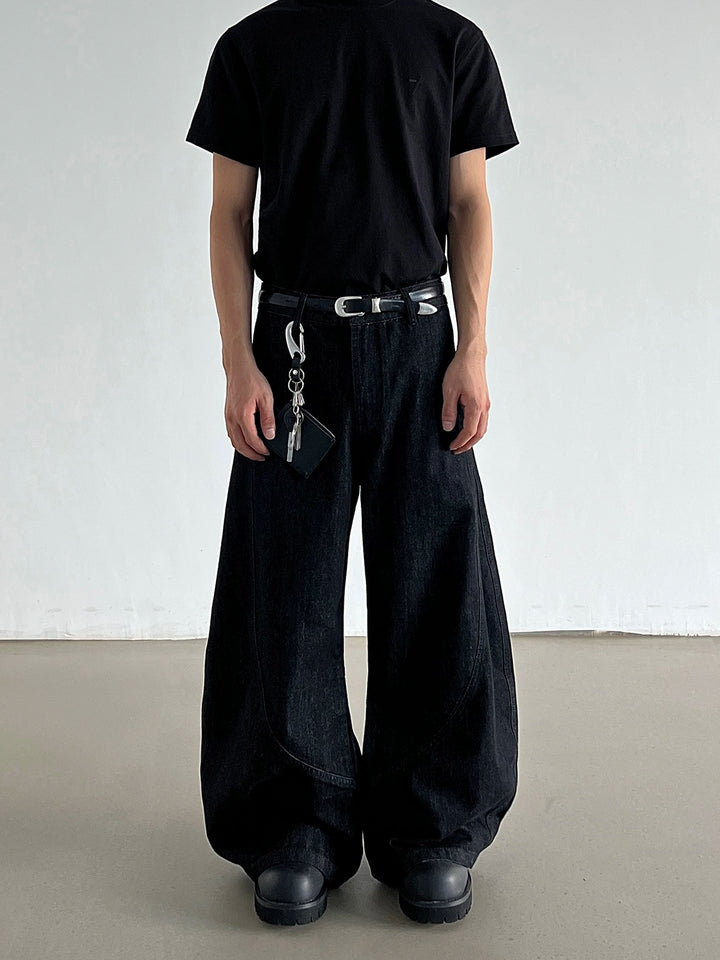 Baggy Denim Wide-Leg Pants