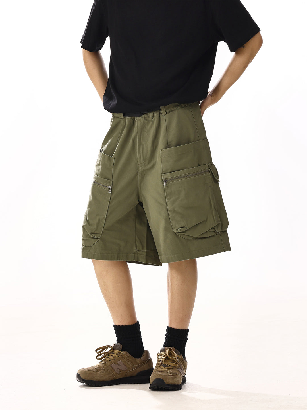Multi-Pocket Paratrooper Cargo Shorts