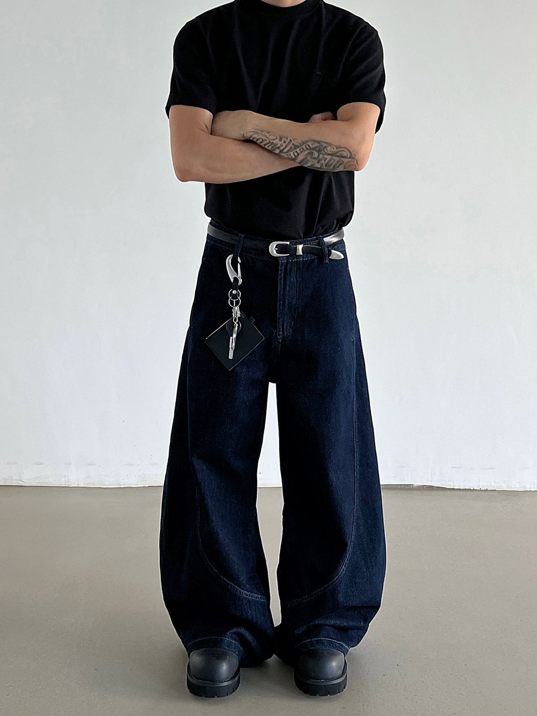 Baggy Denim Wide-Leg Pants