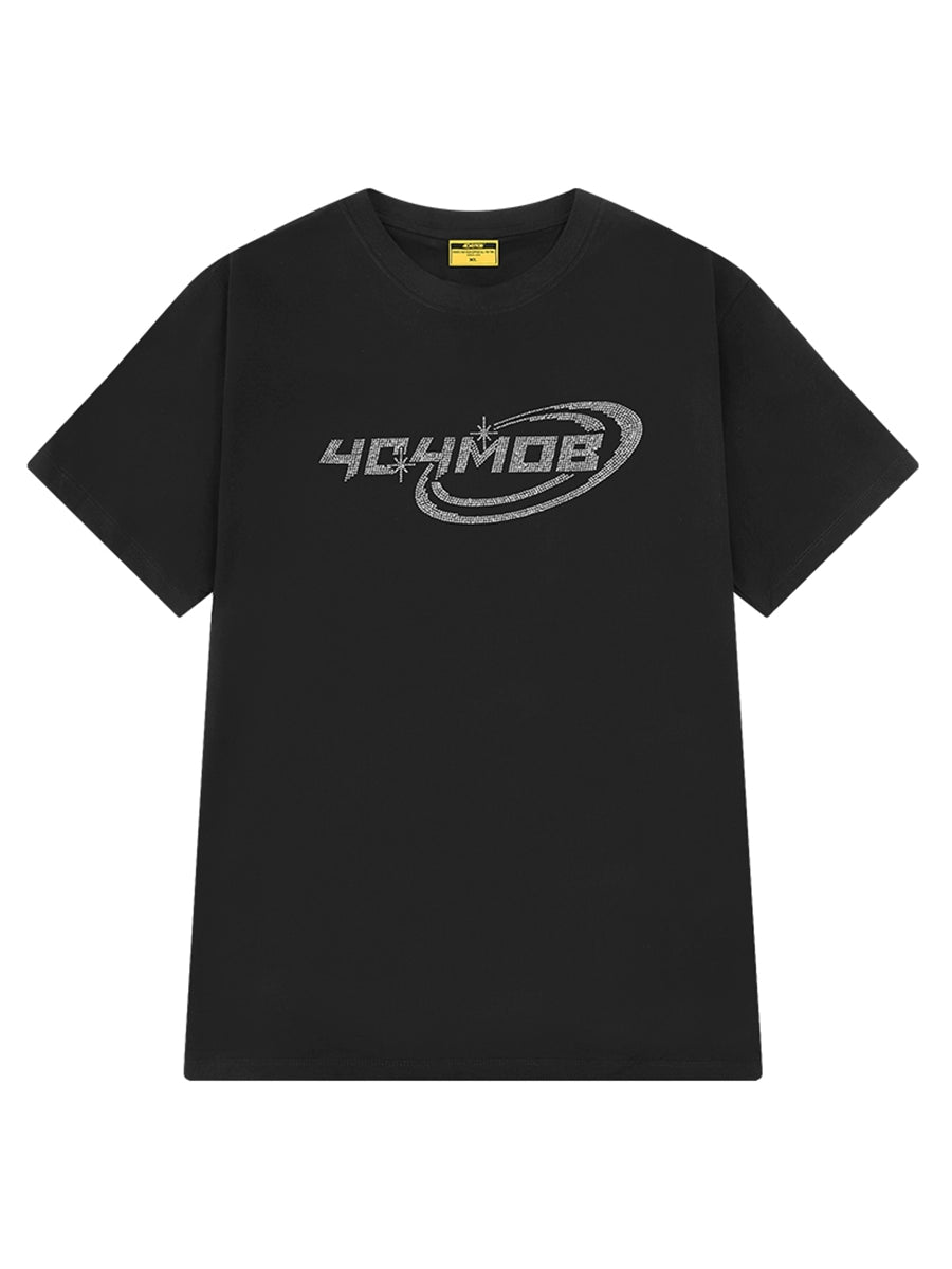 Diamond Graphic Löst Bomull Kort Ärms Pullover 