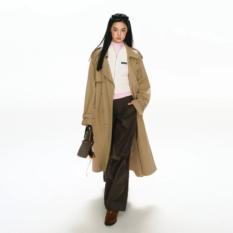 Double-Breasted Belted Trench Coat