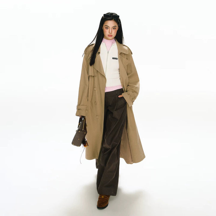 Double-Breasted Belted Trench Coat