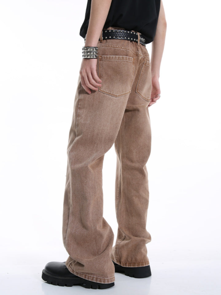 Mehrfachnieten Flared Mid-Waist Jeans 
