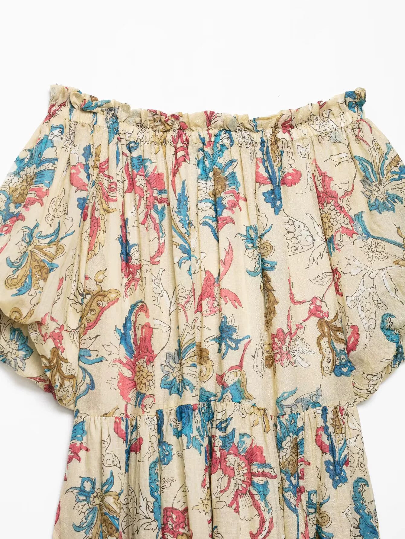 Off-Shoulder Blumendruck Lockeres Sommerkleid 