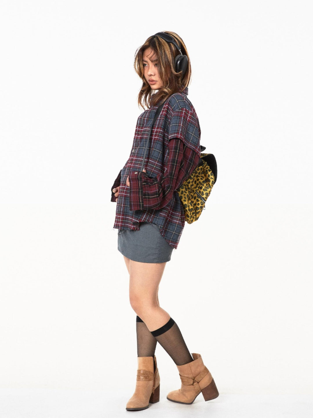 Plaid Contrast Stitching Two-Piece Shirt