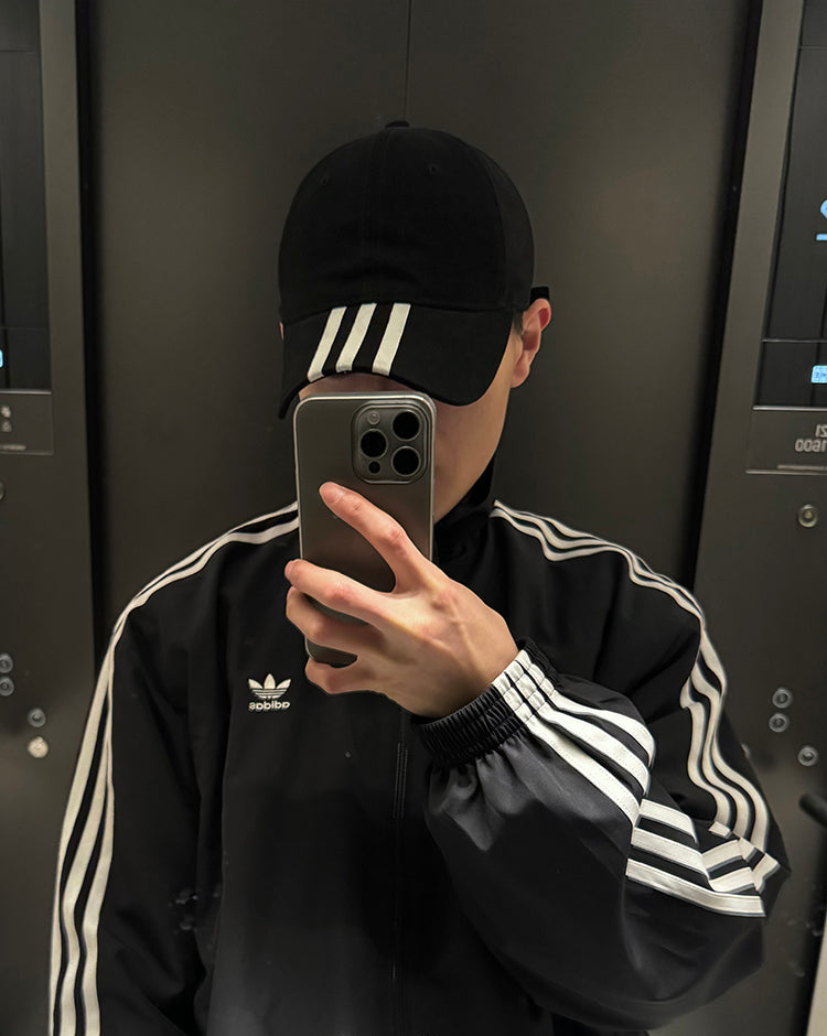 Three-Stripe Wide-Brim Baseball Cap