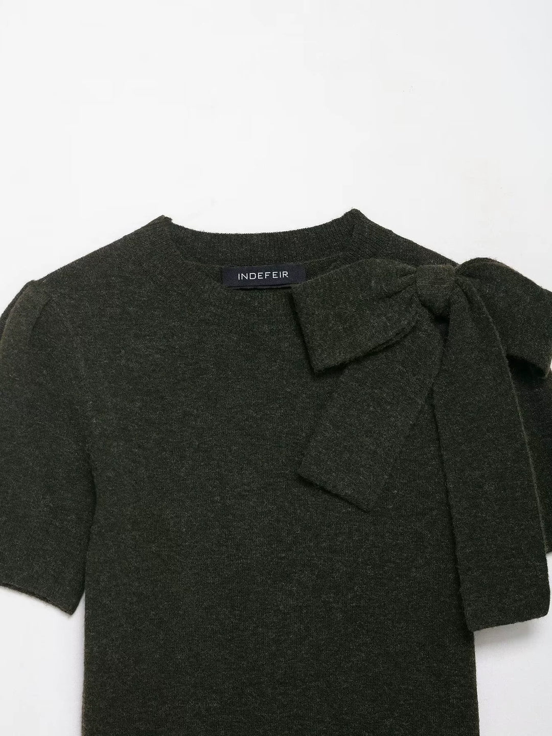 Haut en tricot à accent nœud à manches courtes 