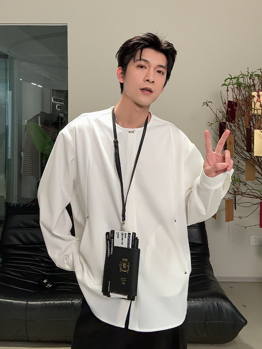 Long-Sleeved Chinese Style Shirt Jacket