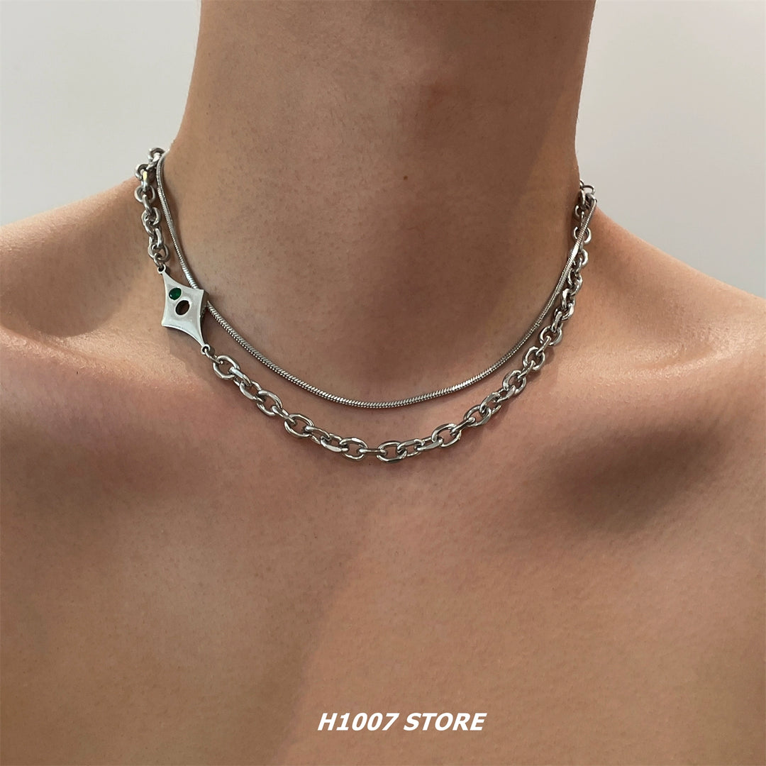 Double-Layer Titanium Steel Star Necklace