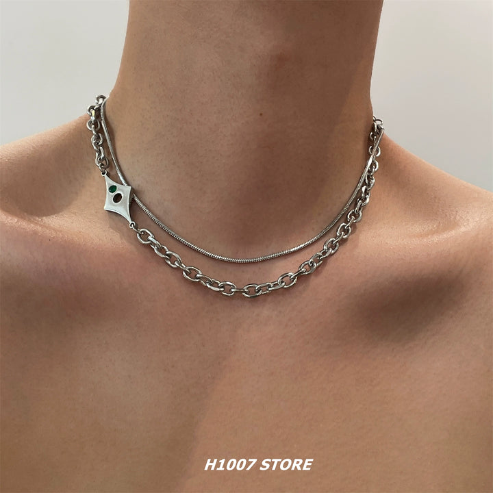 Double-Layer Titanium Steel Star Necklace