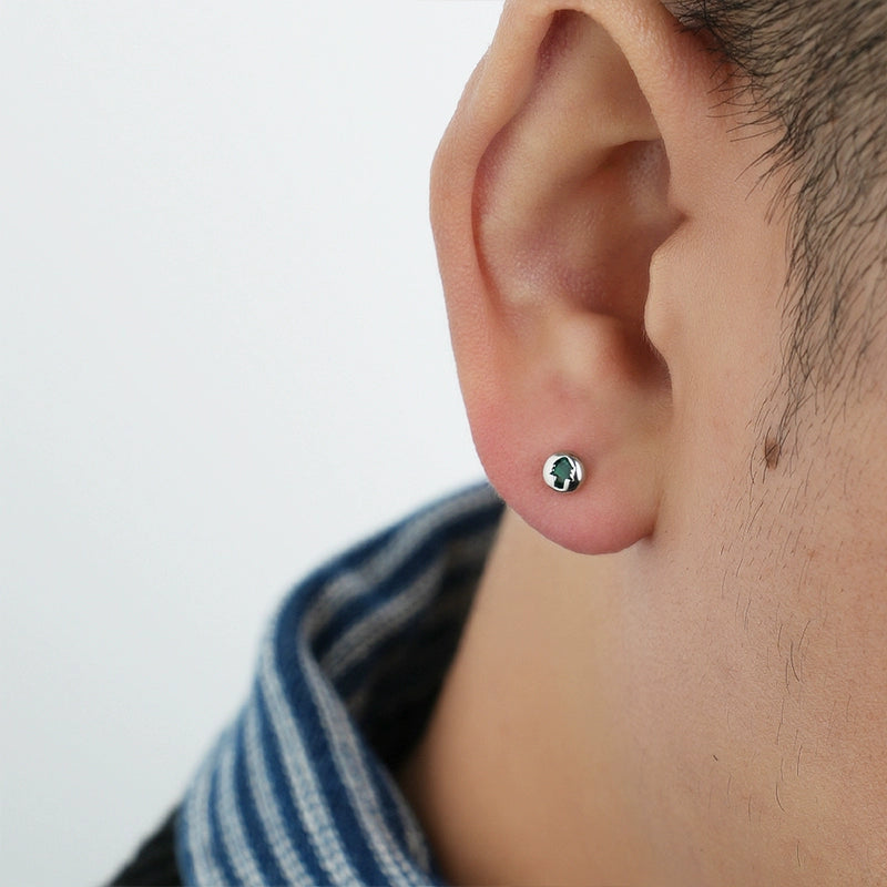 أقراط شجرة عيد الميلاد stud من الفضة S925 