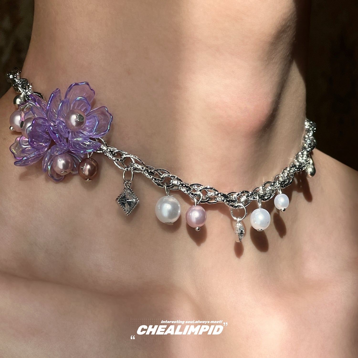 Flower Pearl Clavicle Chain Necklace