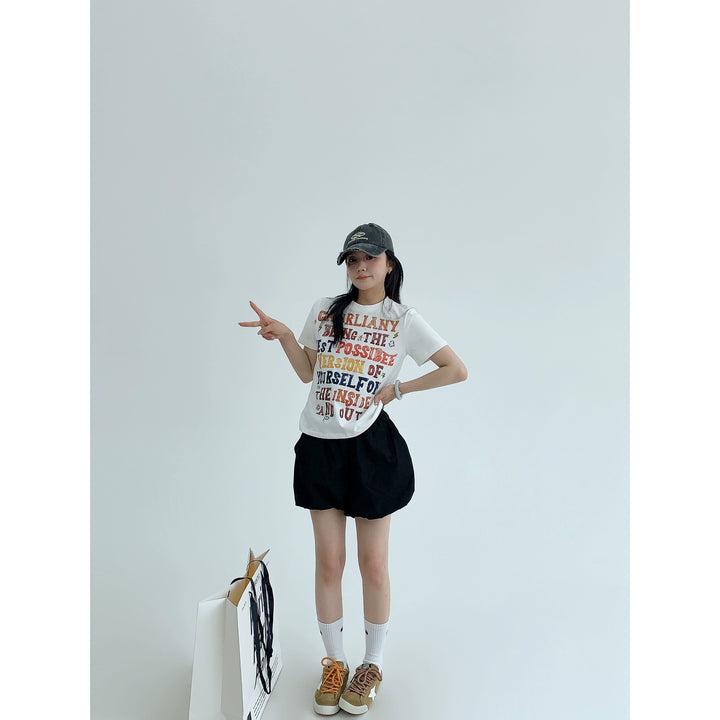 Graffiti Letter Print Slim Fit T-shirt
