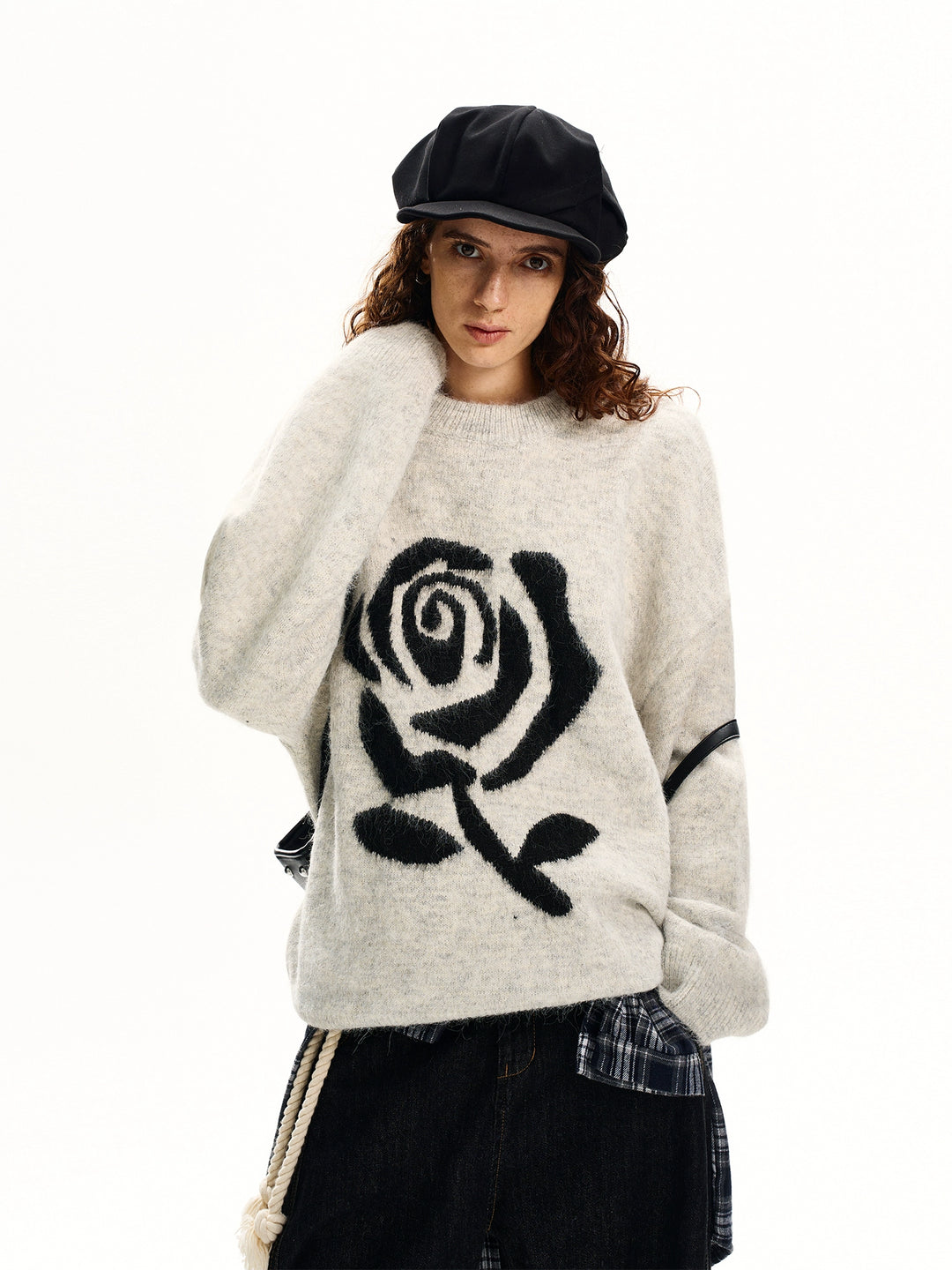 Floral Jacquard Knit Pullover