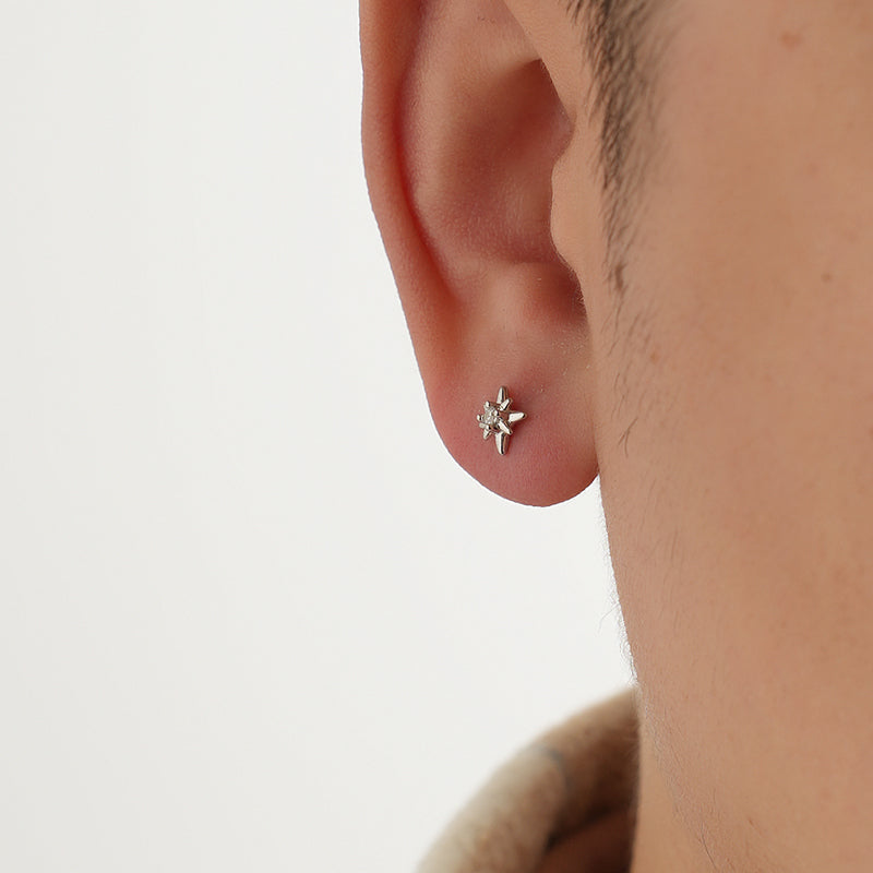 Sterling Silver Star Stud Earrings
