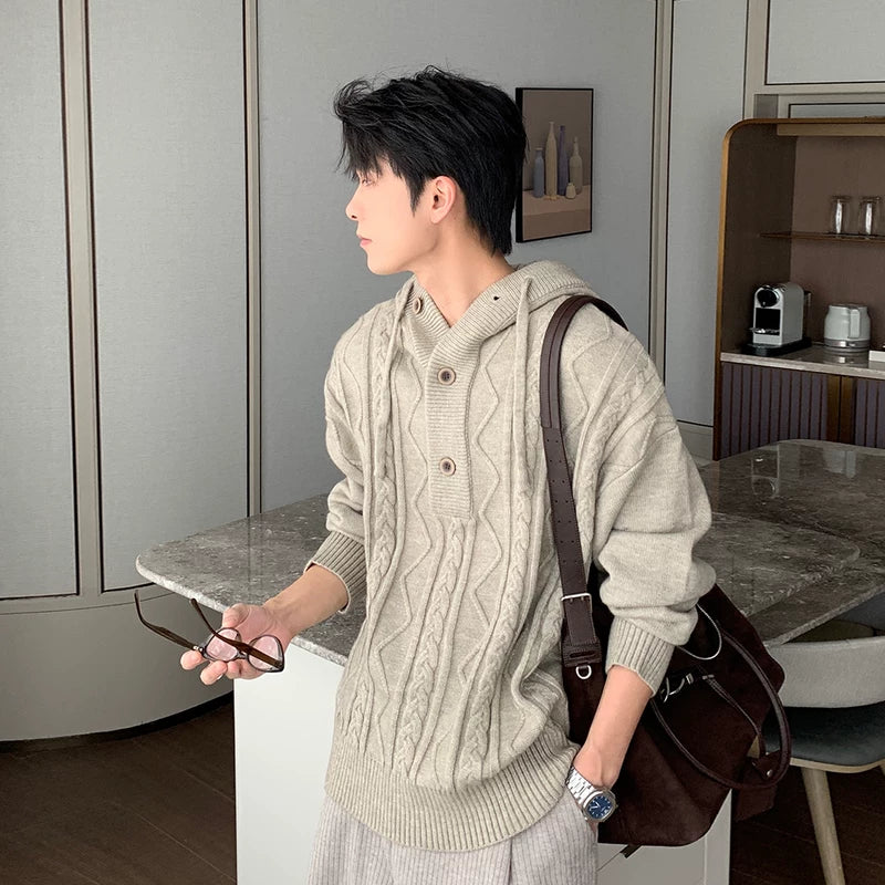 Cable Knit Hooded Sweater Pullover