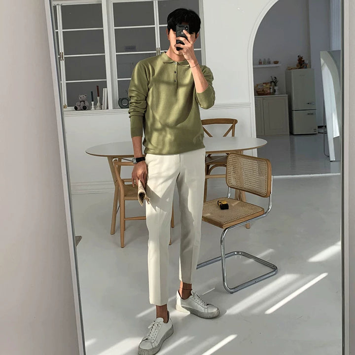 Pantaloni cropped slim fit dritti casual 