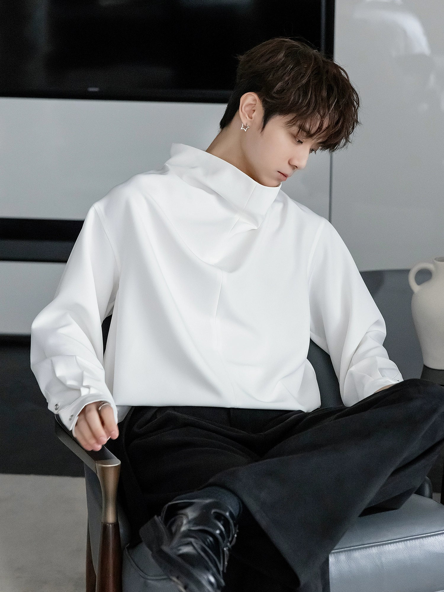 Long Sleeve Literary Style Shirt