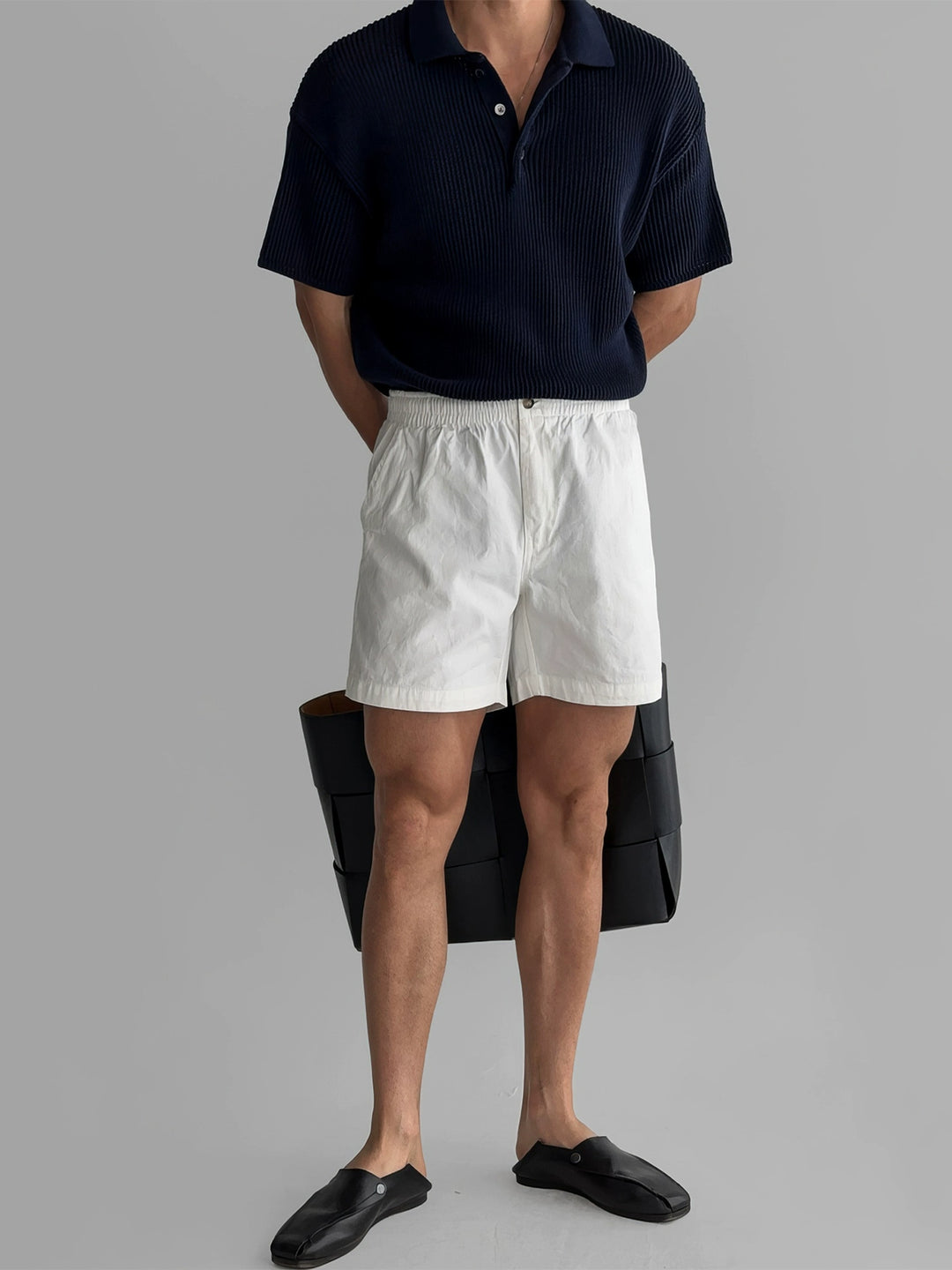 Elastic Waist Casual Shorts