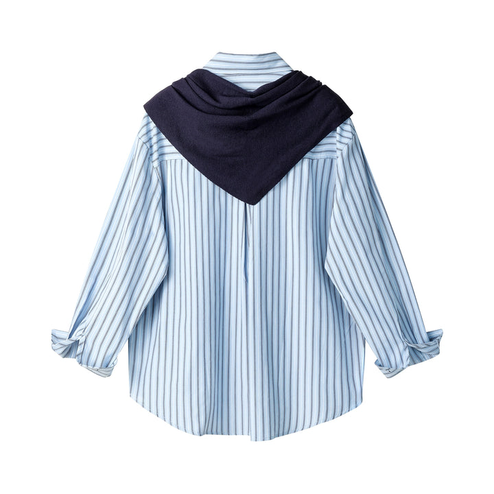 Chemise surdimensionnée brodée rayée de style coréen 