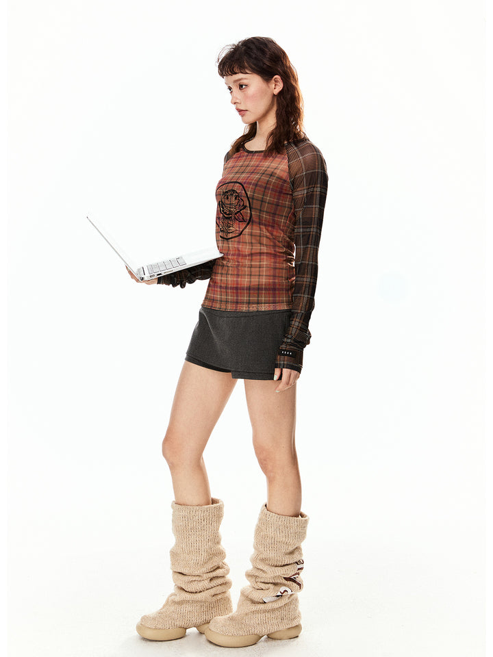 Retro Wide-Leg Skort Pants