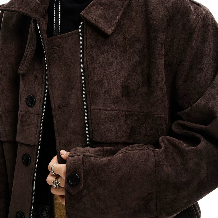 Suedefår Barn Stil Kort Jacka 