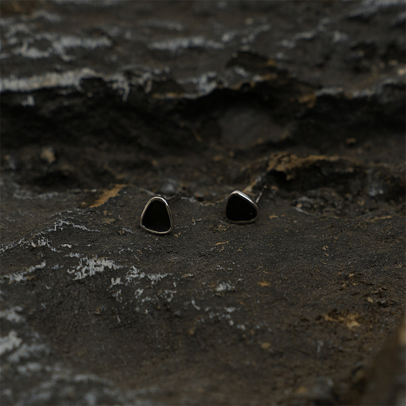 Sterling Silver Geometric Triangle Earrings