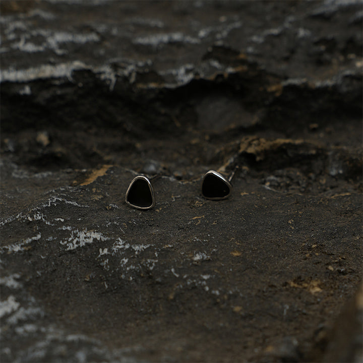 Sterling Silver Geometric Triangle Earrings